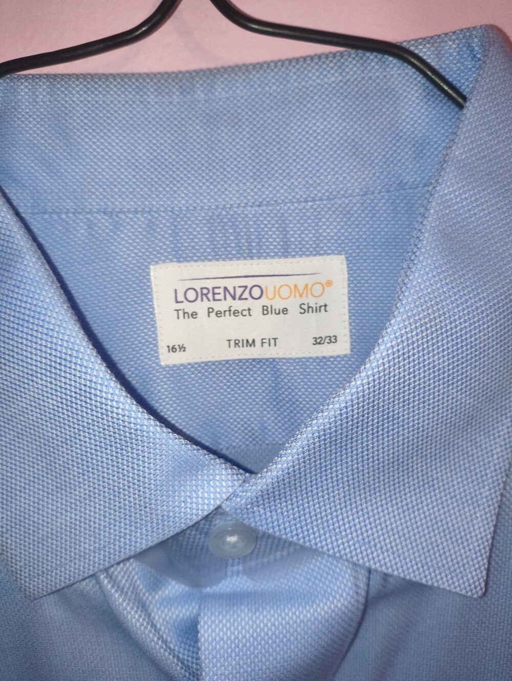 Lorenzo Uomo Trim Fit The Perfect Blue Shirt Dress Shirt 16.5 32/33